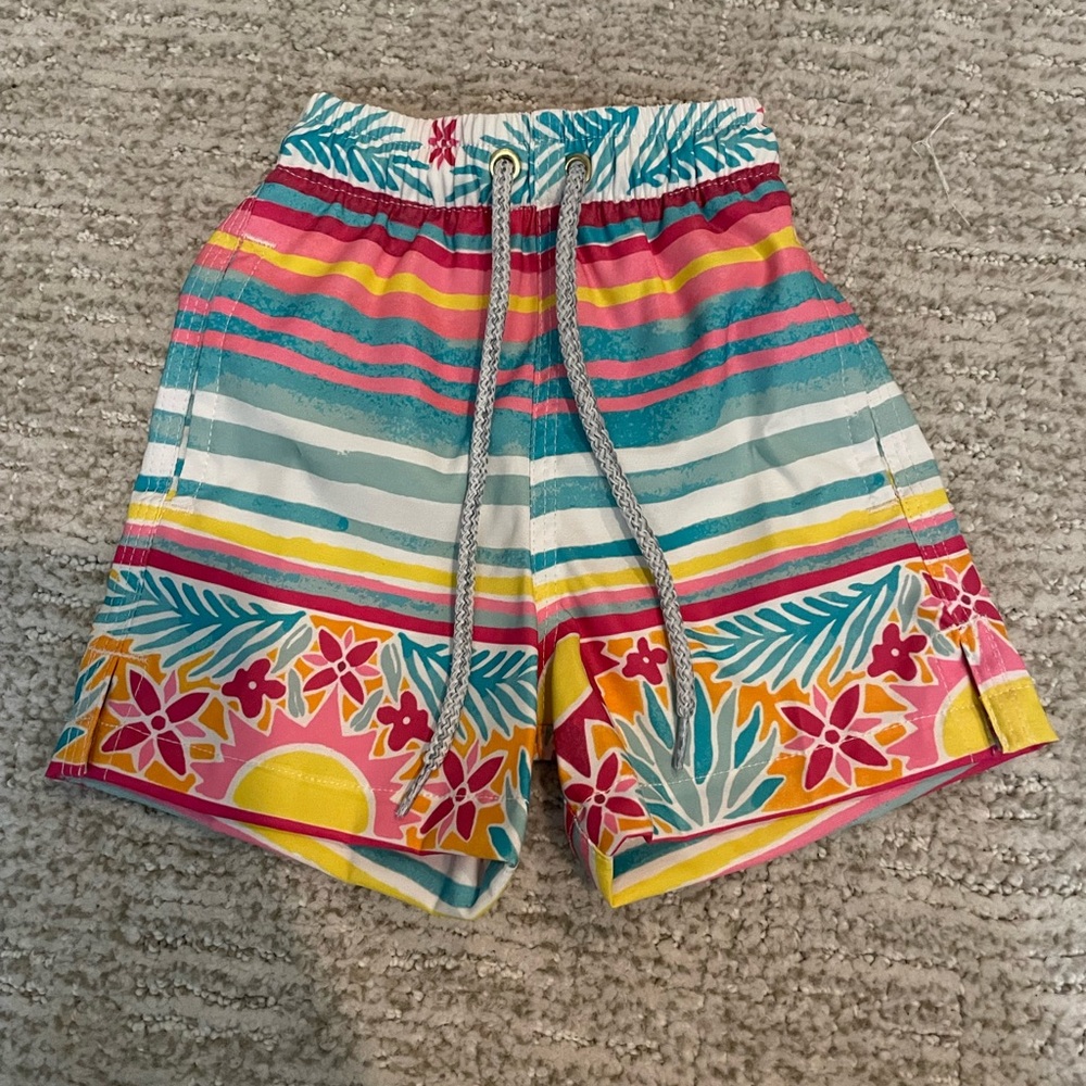 NEW Kenny Flowers boys swim trunks UPF 50+, The Mayakoba, Size 6M
